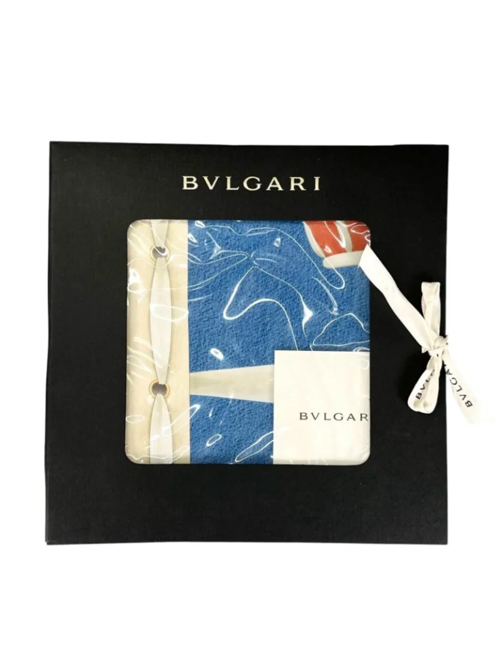 Bvlgari Silk Blue Beige Scarf